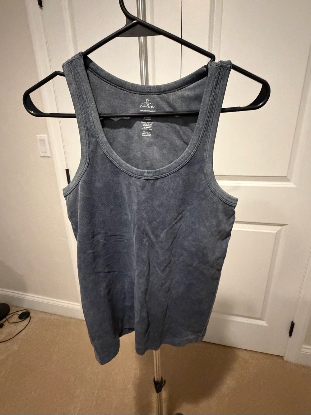 Women’s Slate Blue Mineral-Wash Scoop Neck Tank Top